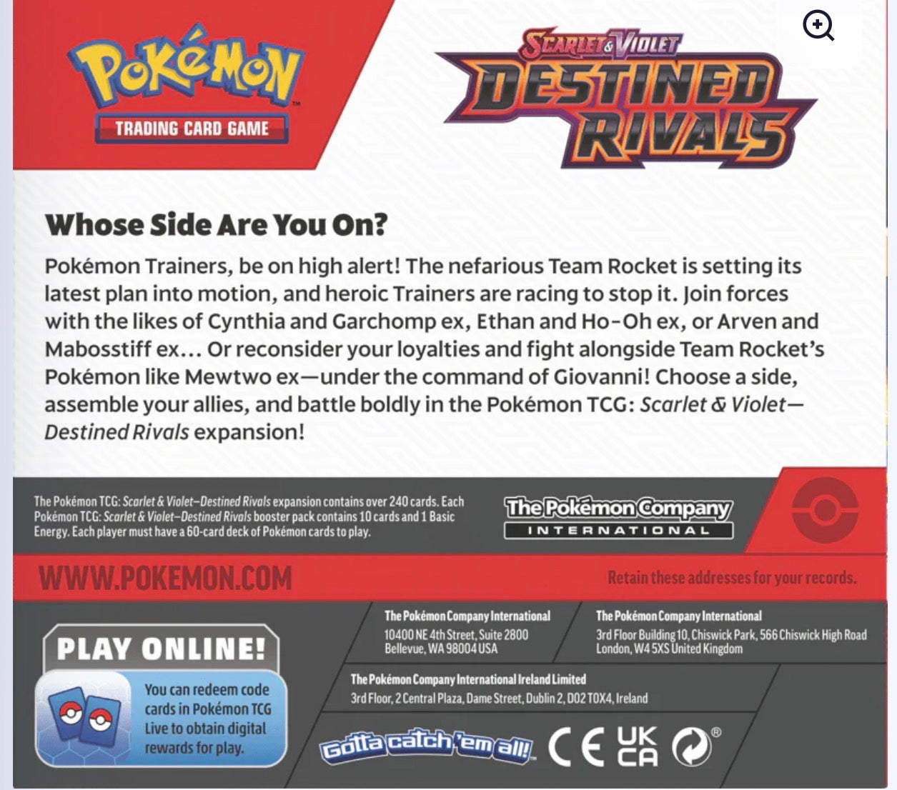 Pokémon TCG: Scarlet & Violet 10 - Destined Rivals - Booster CDU
